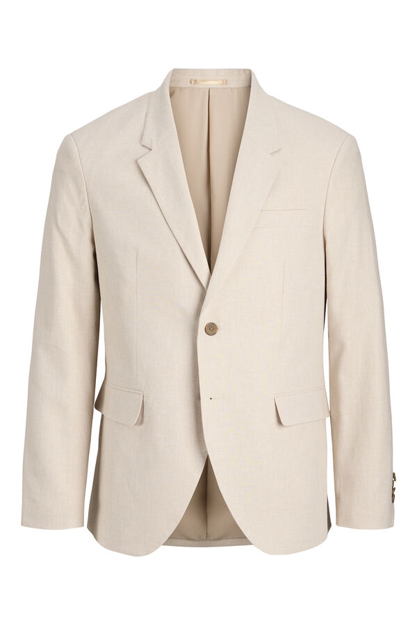 Jack & Jones Linen slim fit blazer Beige