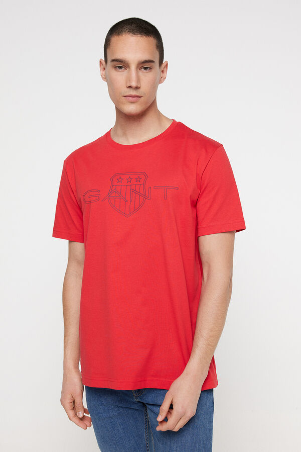 Cortefiel Camiseta manga corta Rojo granate