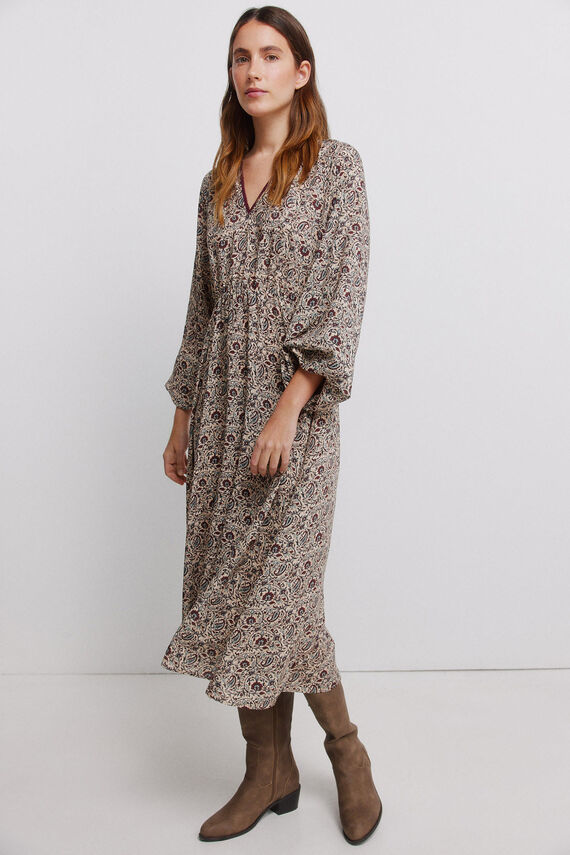 Vestido midi estampado cachemir