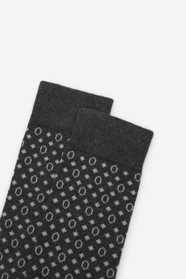 Cortefiel Tie pattern sock Dark grey