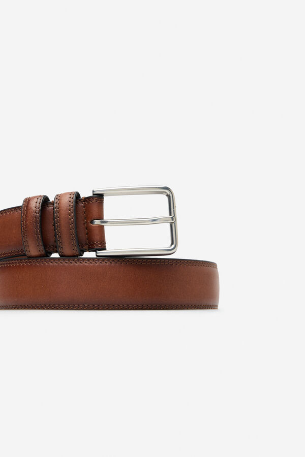 Cortefiel Casual leather belt Camel