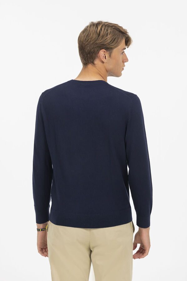 elPulpo Round neck jersey with logo mix  Navy