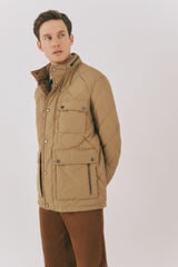 Cortefiel Diamond quilted jacket Camel