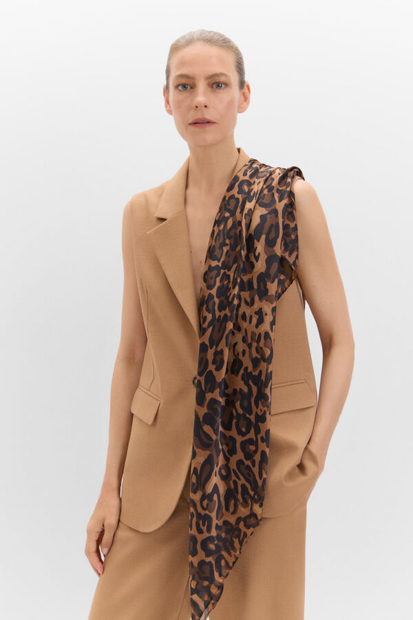 Cortefiel Leopard print scarf Printed brown