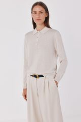 Cortefiel Polo shirt with appliqu&eacute; Ivory