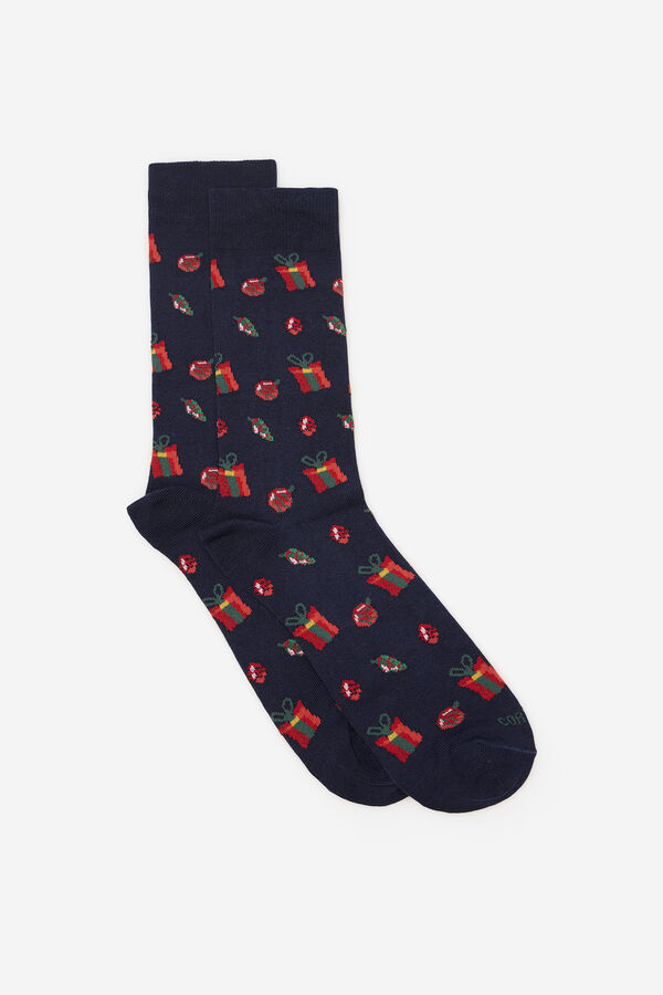 Cortefiel Motif socks gift box Navy