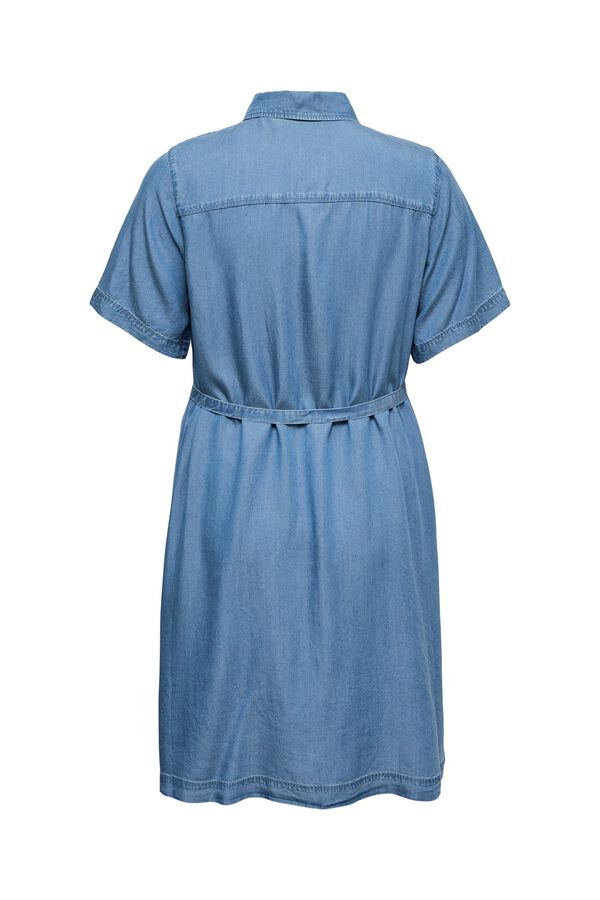 Vero Moda Curve Vestido curto em Tencel tamanho grande Azul