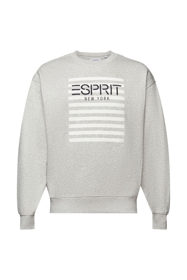 Cortefiel Close-fitting logo sweatshirt made from sustainable materials  Printed grey
