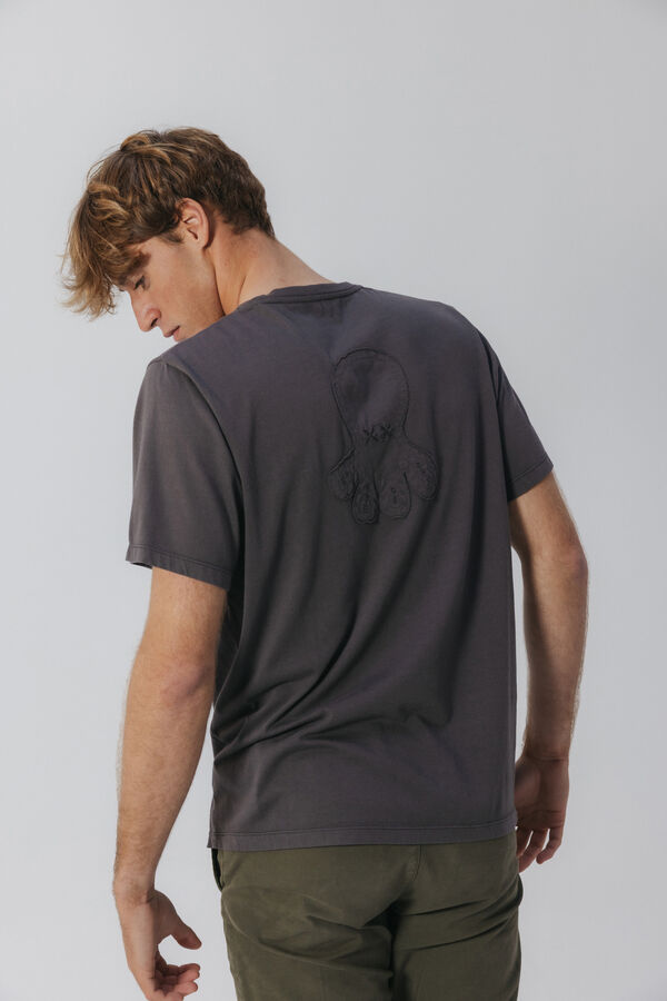 elPulpo T-shirt com logo tran&ccedil;ado Cinzento