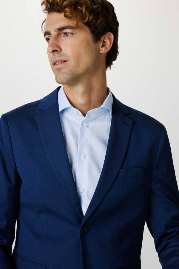 Selected Americana de traje Slim Fit confeccionada con materiales reciclados. Azul