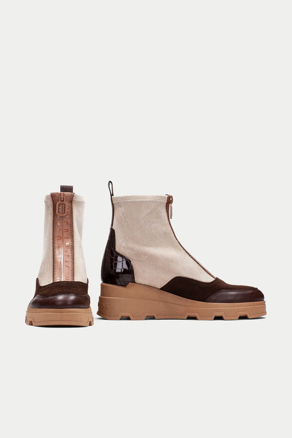 Hispanitas Florencia Botins com fecho-éclair e cunha Castanho