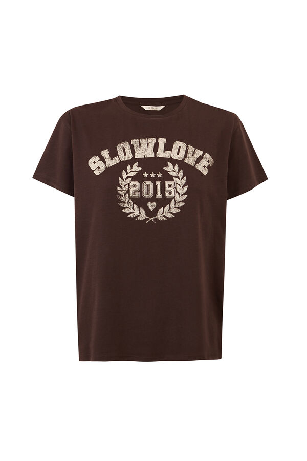Slowlove T-shirt SlowLove Castanho