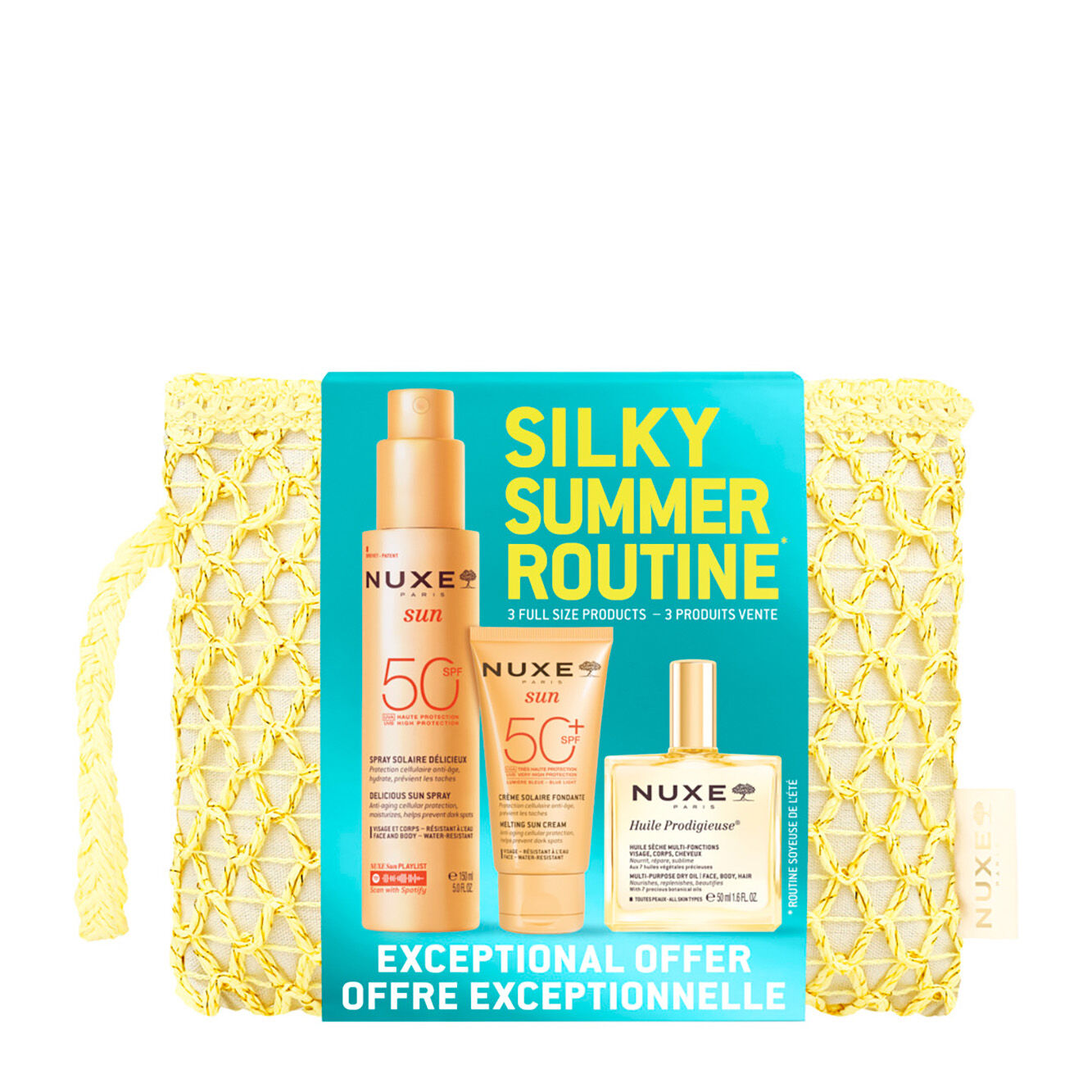 Nuxe Silky summer routine