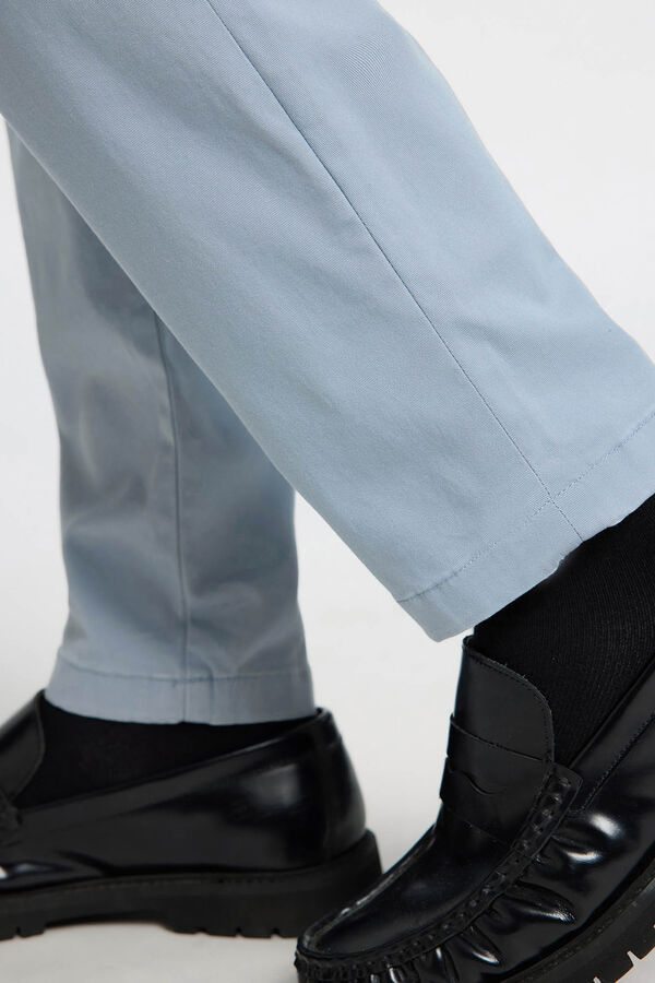 Selected Calça calças chino slim fit feita de algodão orgânico  Azul