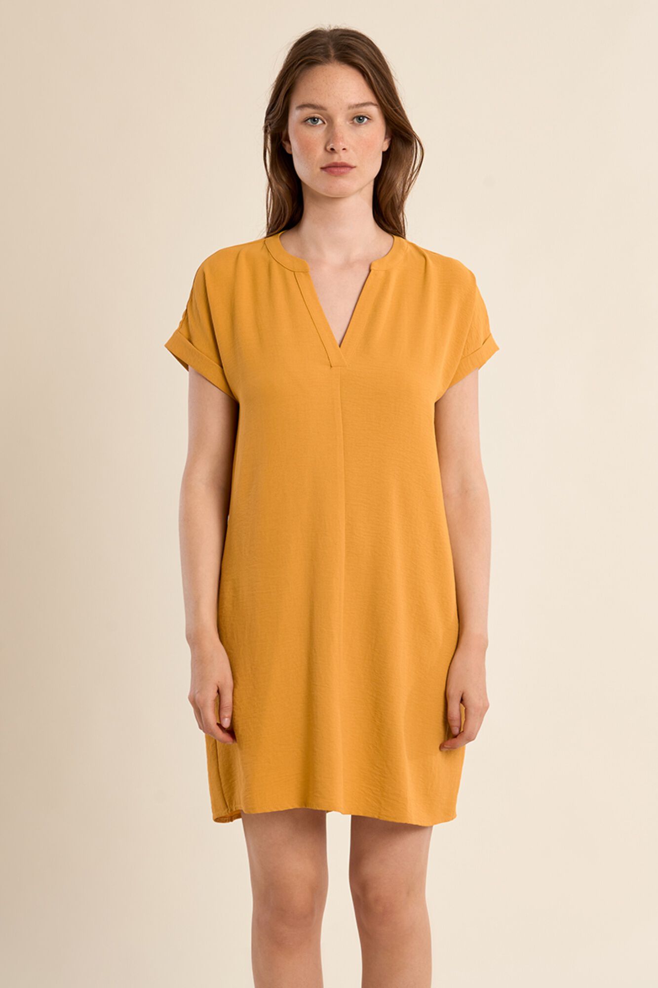 Molly Bracken Vestido de manga curta decote em V