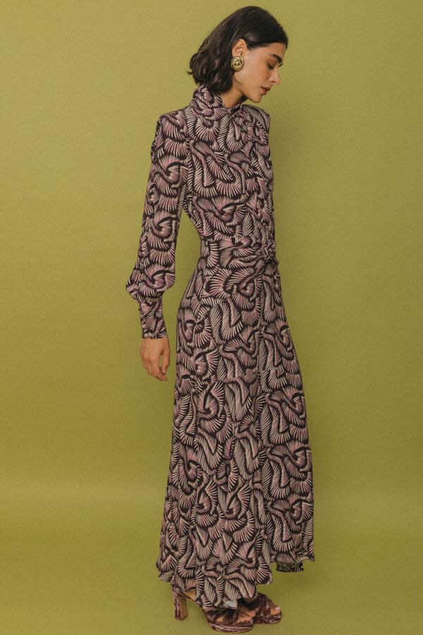 Cherubina Fog midi dress Printed beige