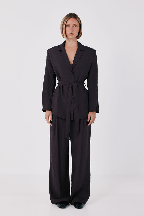 Cortefiel Pinstripe blazer Dark brown