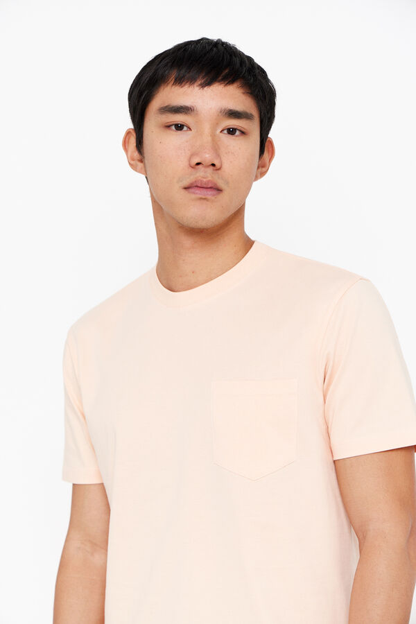 Cortefiel Camiseta basica bolsillo Naranja