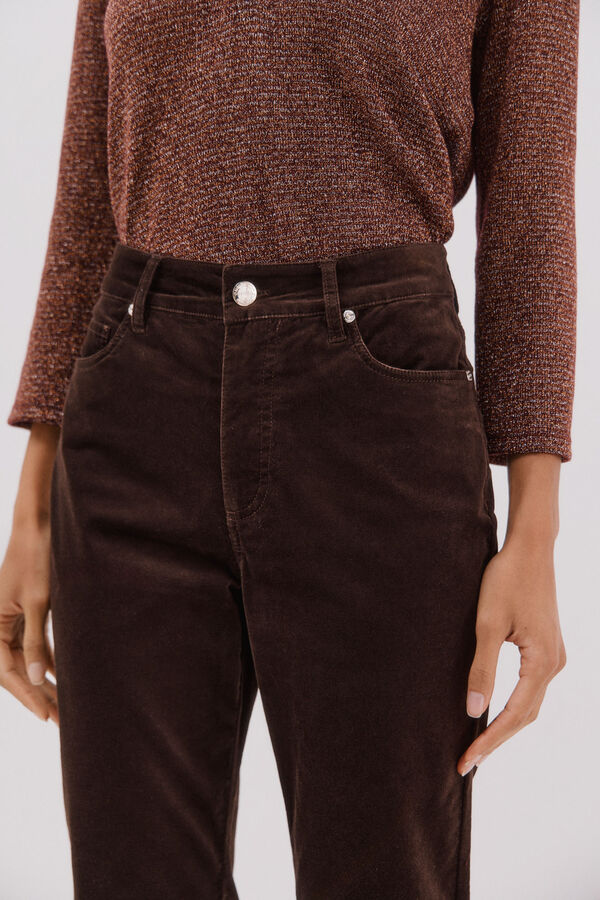 Cortefiel Sensational velvet trousers Dark brown