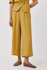 Cortefiel Fluid wide trousers Yellow