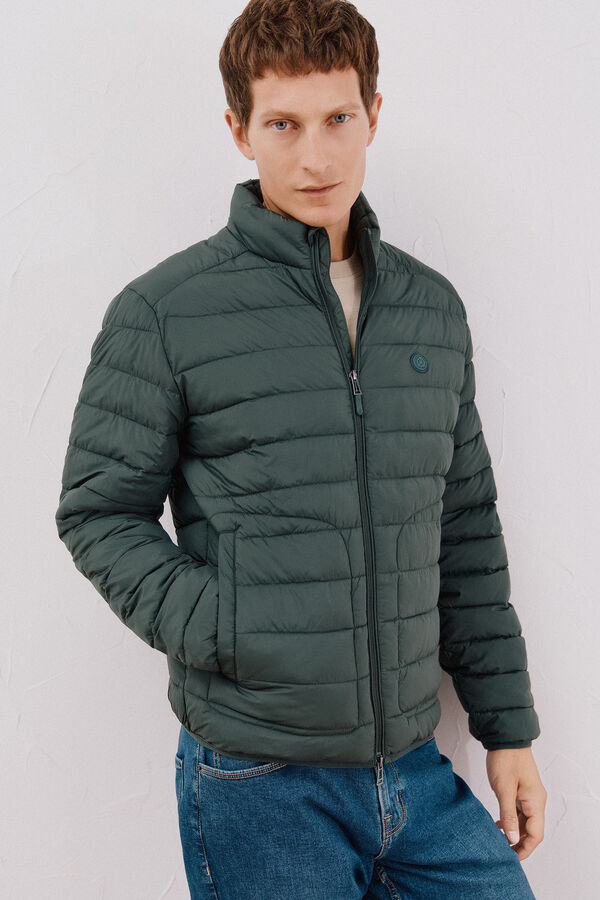 Cortefiel Ultra-light quilted jacket Dark green