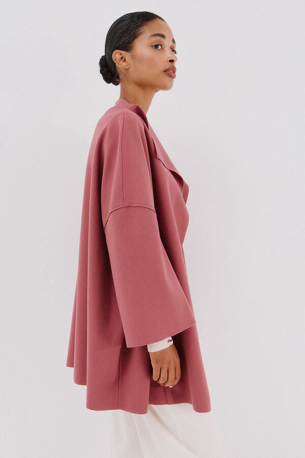 Cortefiel Cape coat with light fabric Maroon