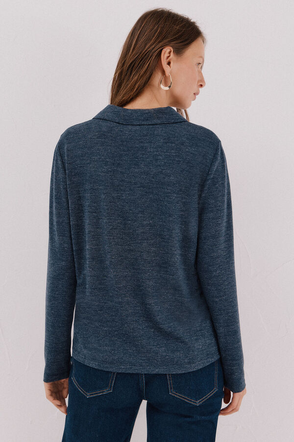 Cortefiel Jersey-knit knit shirt Navy