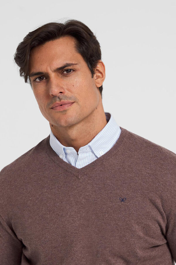 Silbon Jersey classic silbon cuello pico beige Beige