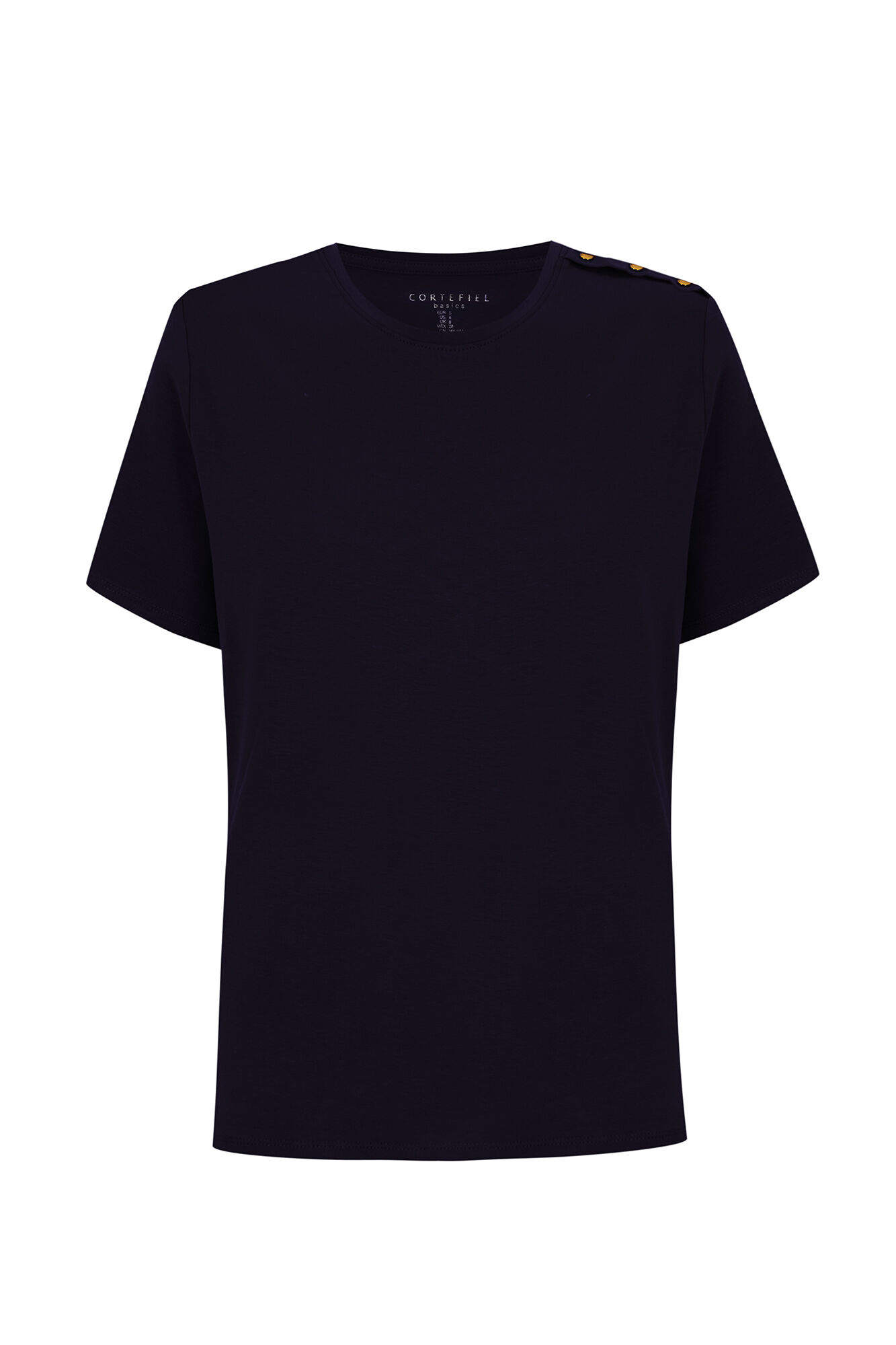 Cortefiel Gold button basic T-shirt