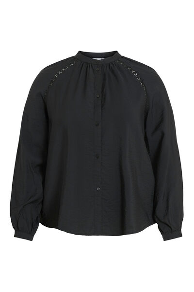 Cortefiel Curvy long sleeve shirt Black