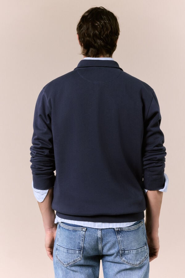 OOTO Sweatshirt com gola vespa Azul