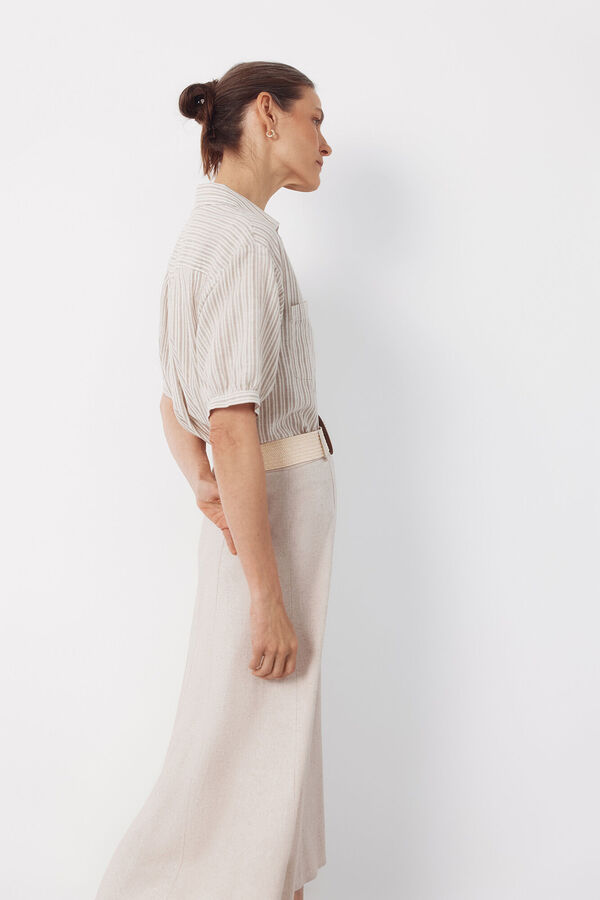 Cortefiel Rustic short sleeve shirt Printed brown