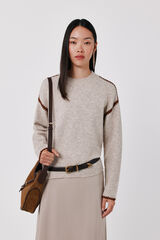 Cortefiel Perkins contrast jumper Beige