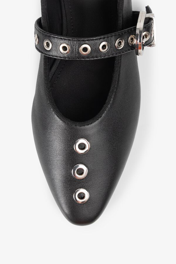 Popa Luzetta nappa ballet flats Black