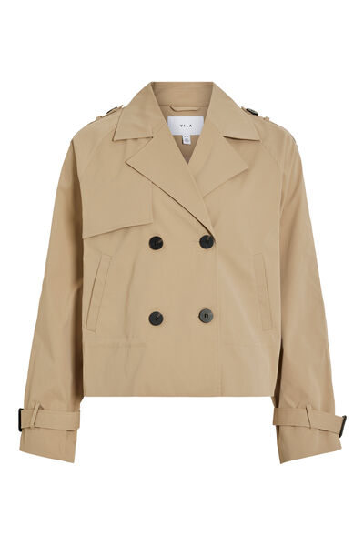 Cortefiel Trench coat curto com botões Castanho