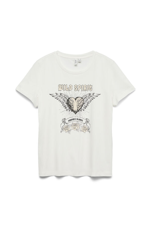 Vero Moda T-shirt de manga curta em algod&atilde;o Branco