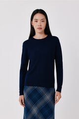 Cortefiel Round neck jumper Navy