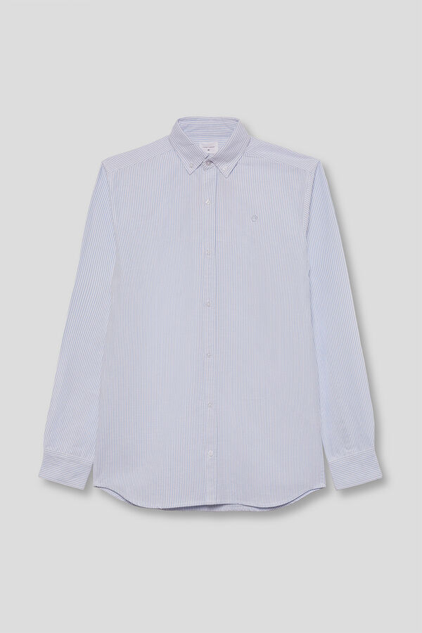Street Monkey Camisa oxford riscas Azul