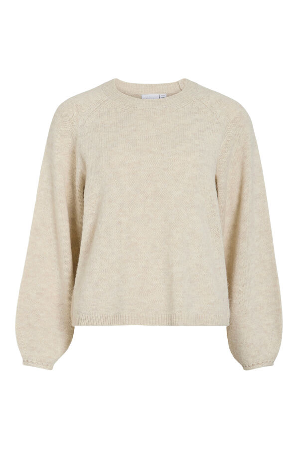 Vila Jersey-Knit jumper with cuff detail Nude