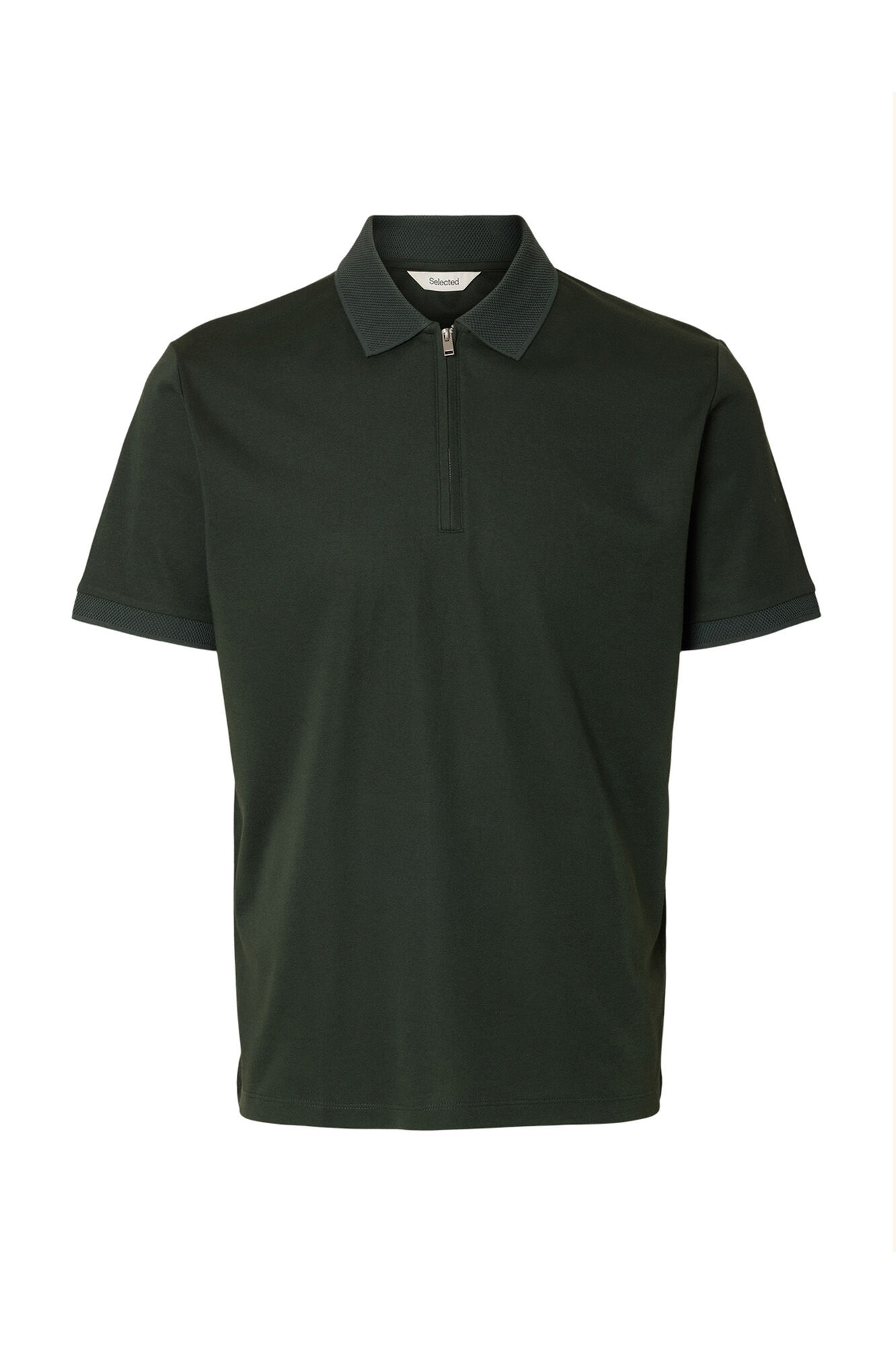 Selected Camisa polo manga curta com fecho-&eacute;clair