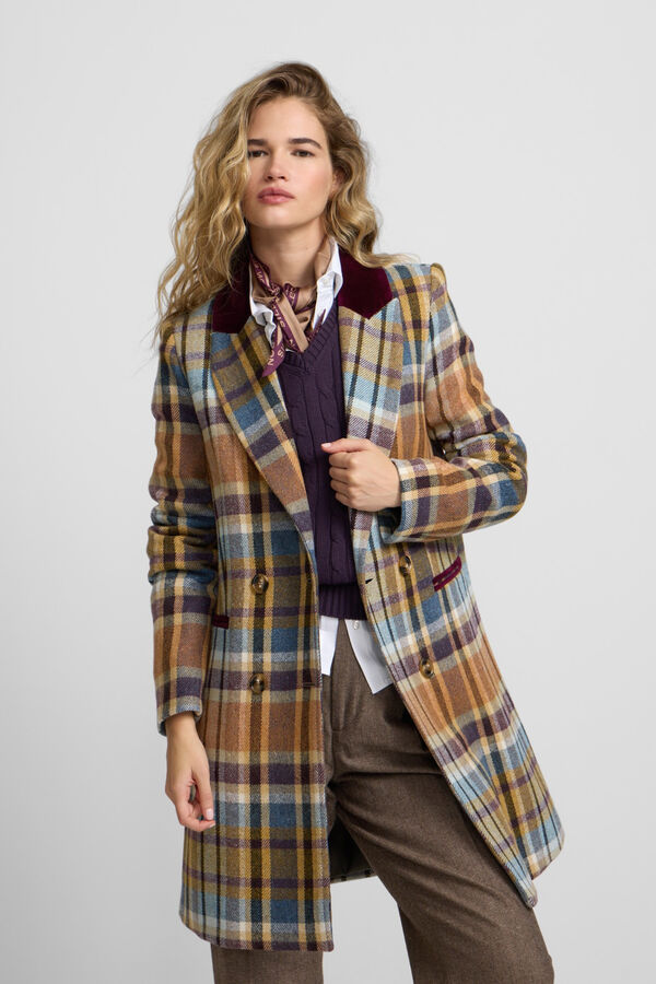 Silbon Casaco sobretudo cruzado Castanho