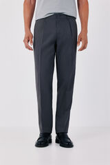 Cortefiel Chinos with comfort pleats regular Dark grey