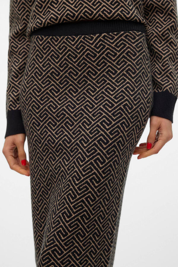 Vero Moda Saia midi de malha  Preto