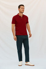 Cortefiel Essential slim polo shirt Maroon