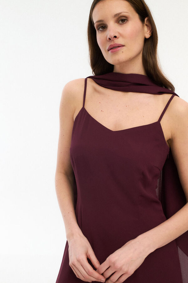 Vila Vestido de chiffon com capa Granada