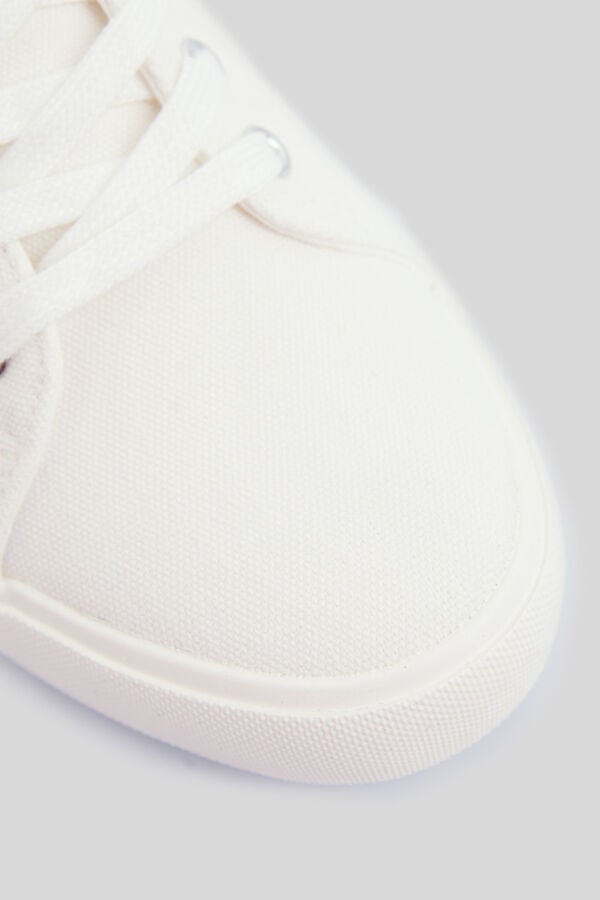 Cortefiel White dyed canvas trainers White