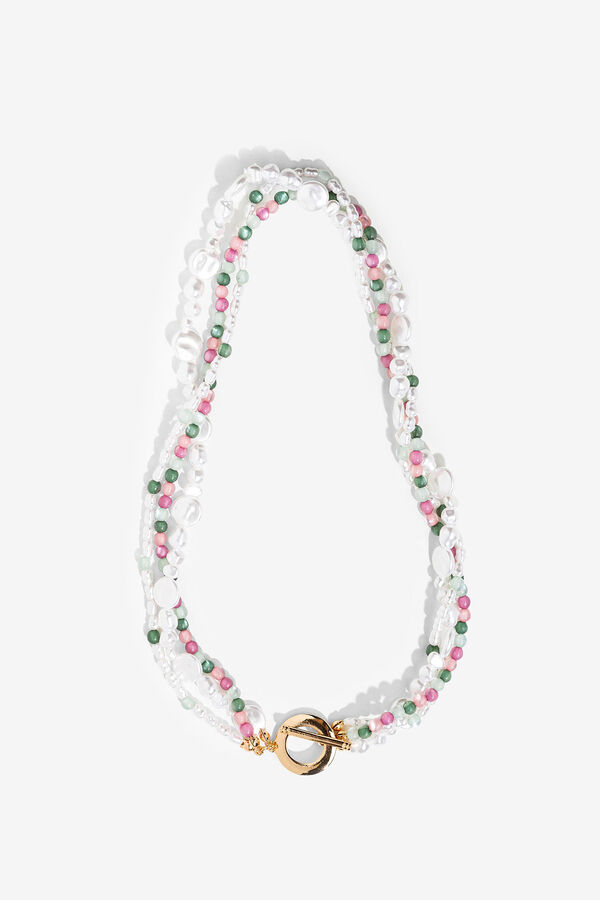 Cortefiel Multicoloured triple-layer necklace Gold