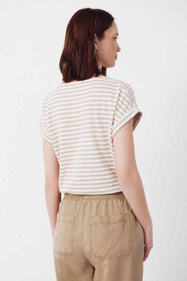Cortefiel Striped t-shirt Beige