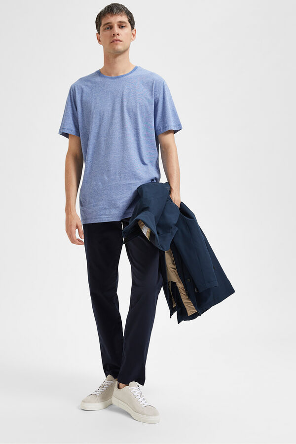 Selected Pantalón chino Slim Fit confeccionado con algodón orgánico Gris
