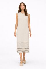 Vila Organic cotton jersey long dress Ivory